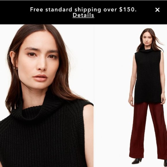 Aritzia Wilfred Durandal 100% Wool Sweater Vest Black Size XS - Picture 3 of 10